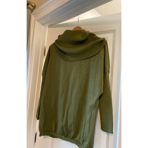 Olive Green Cowl Neck Oversized Long Sleeve High-Quality Knit Sweater size S - Picture 2 of 3
